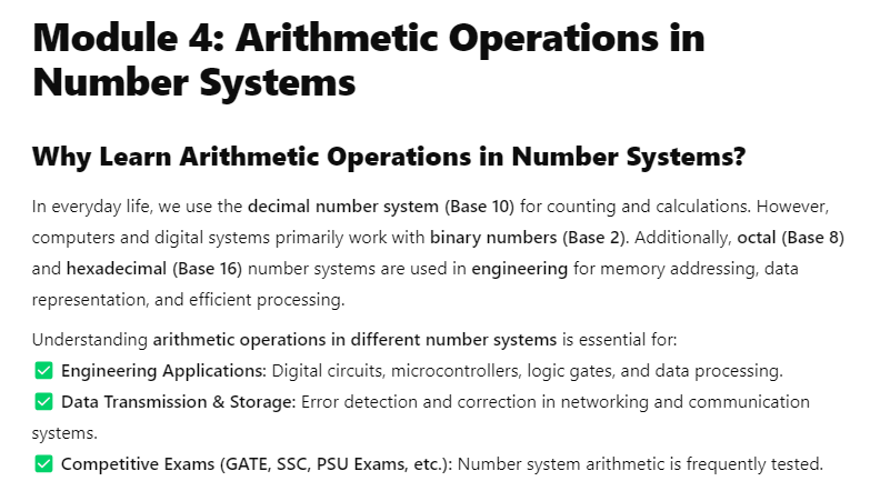 Arithmetic Operations - Module 4